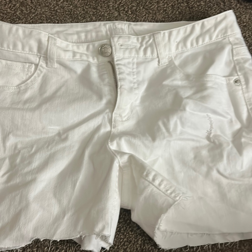 White jean shorts